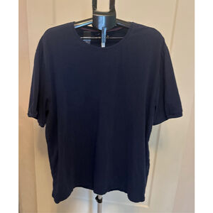 Men's Buttercloth Navy Short Sleeve Tee 3XL with Red Trim